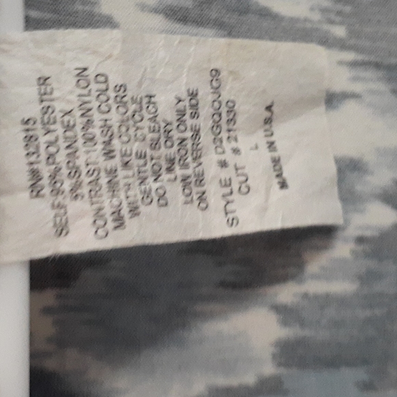 Bleeker and McDougal Large Women's tunic top,  blue, black and white with sheer - Picture 5 of 6